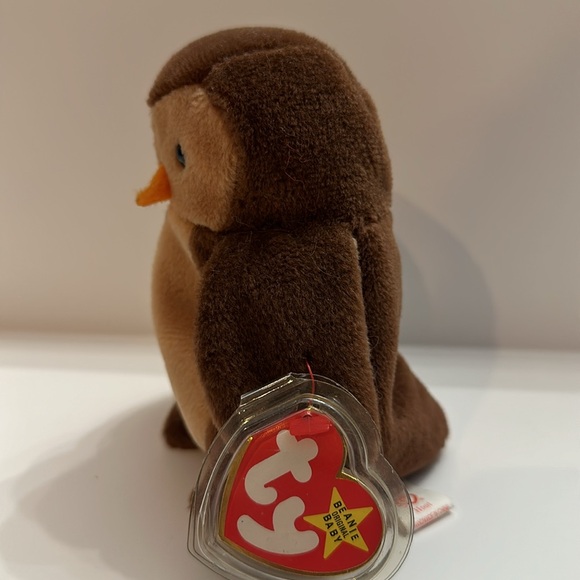 TY Beanie Baby HOOT THE OWL, 1995, With Tag Errors PVC - Picture 2 of 8